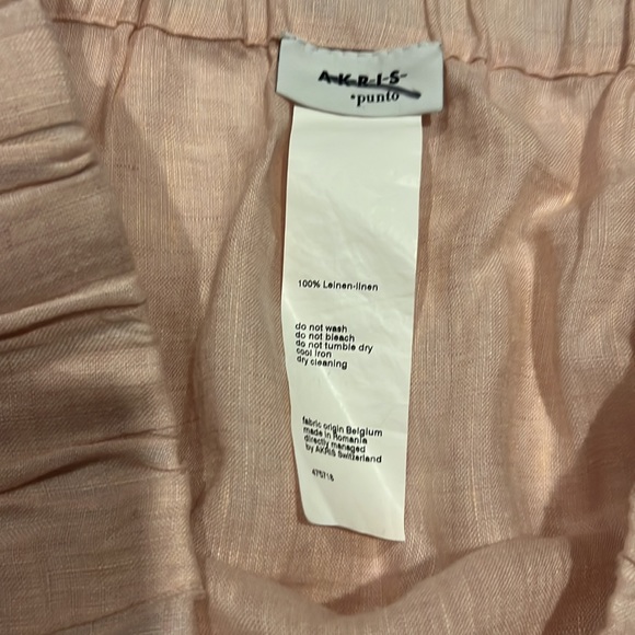 Akris Punto Carmen Off the Shoulder Bell Sleeve Blouse Pink Size 2 100% Linen - Picture 6 of 8